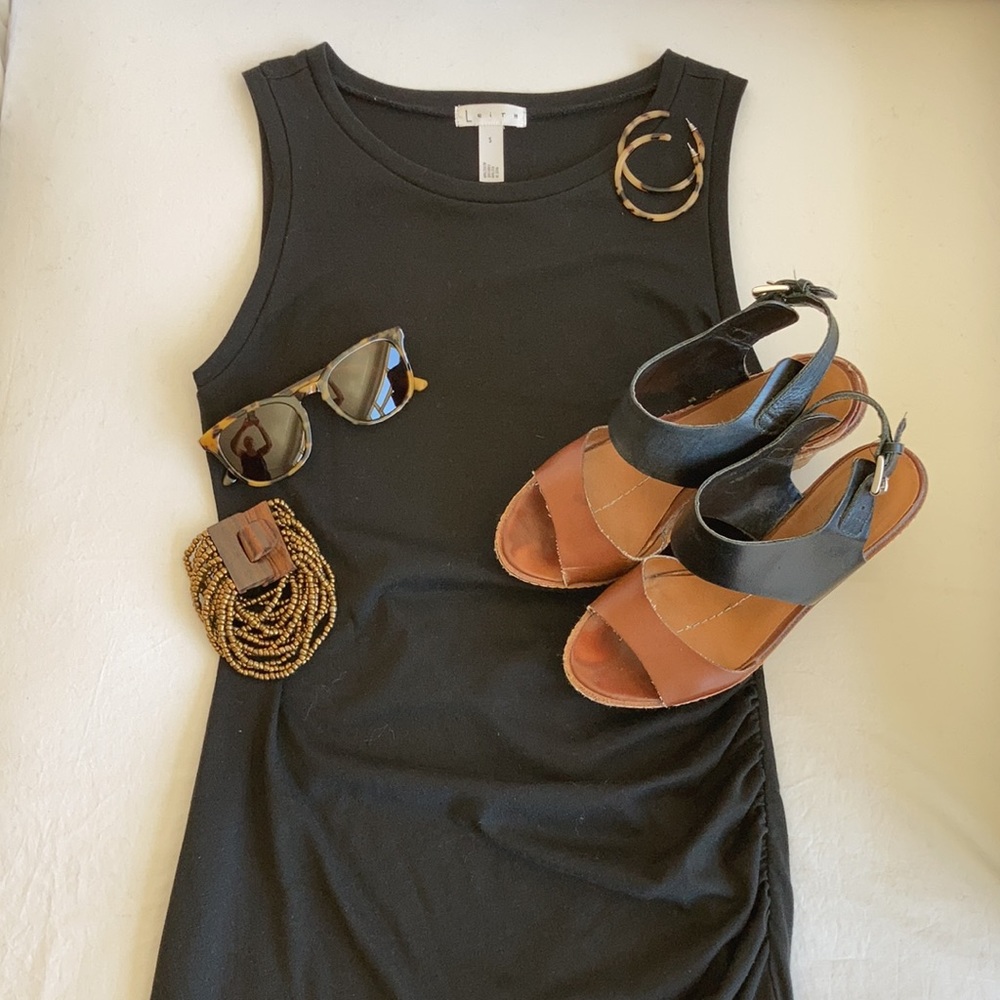 Leith cotton tank dress with side rouching